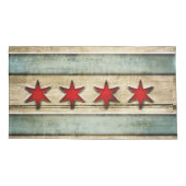 ヴィンテージの動揺してなシカゴの旗によって切り分けられる木製の一見 枕カバー (裏面)