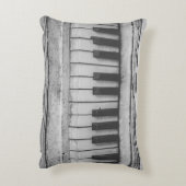 ヴィンテージの動揺してなピアノキーボードの枕 アクセントクッション (裏面(縦))