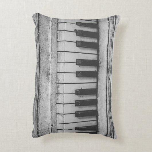 ヴィンテージの動揺してなピアノキーボードの枕 アクセントクッション (裏面(縦))