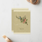 ヴィンテージの動揺してなリネン鳥はノート感謝していしています ノートカード (正面/裏面インサイチュ)