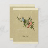 ヴィンテージの動揺してなリネン鳥はノート感謝していしています ノートカード (正面/裏面)
