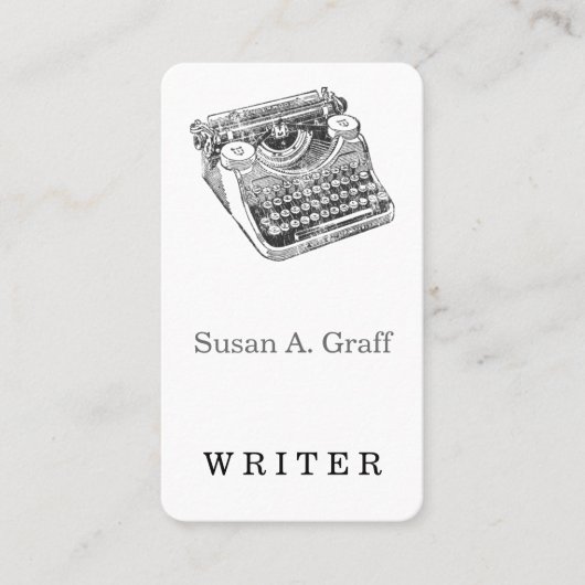 ヴィンテージの動揺してな下草のタイプライター 名刺 (正面)