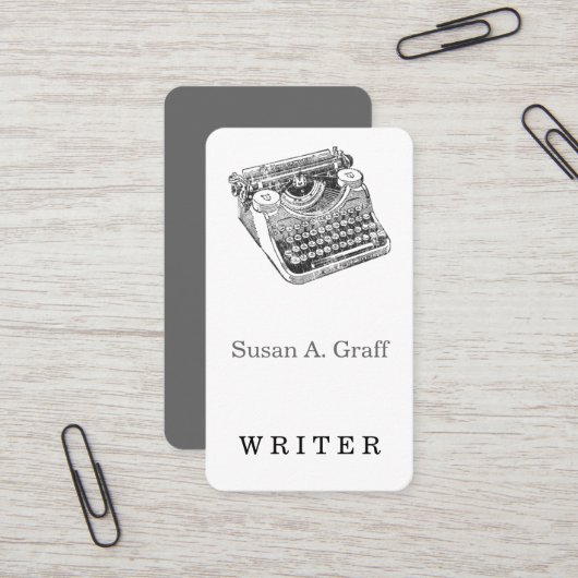 ヴィンテージの動揺してな下草のタイプライター 名刺 (正面/裏面インサイチュ)