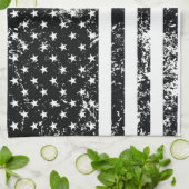 ヴィンテージの動揺してな米国旗 キッチンタオル (折り畳み)