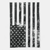 ヴィンテージの動揺してな米国旗 キッチンタオル (縦)