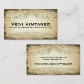 ヴィンテージの動揺してな花の名刺 名刺 (正面/裏面)