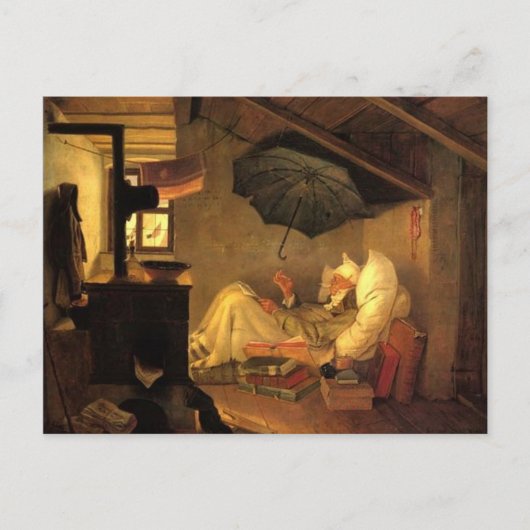 ヴィンテージの動機で貧しい詩人 ポストカード (正面)