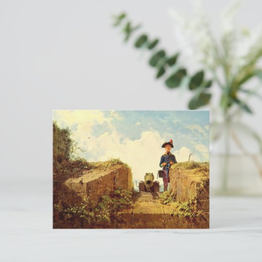 ヴィンテージの動機-編み物の前哨 ポストカード (スタンド正面)