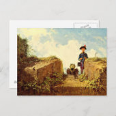 ヴィンテージの動機-編み物の前哨 ポストカード (正面/裏面)