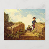 ヴィンテージの動機-編み物の前哨 ポストカード (正面)