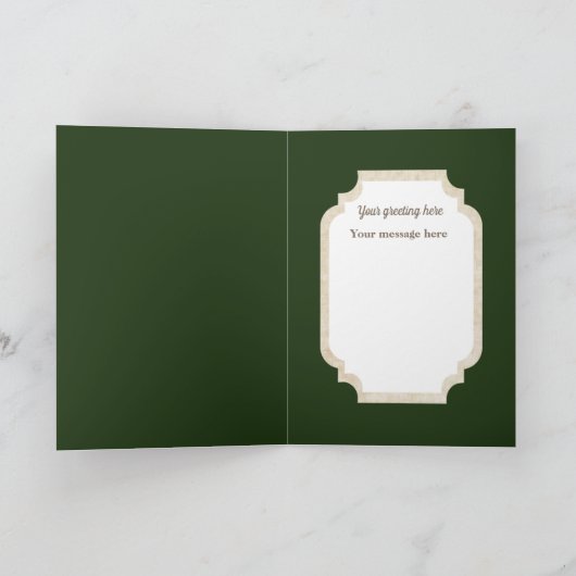 ヴィンテージの動物にメッセージグリーティングカードを追加 カード (内部)