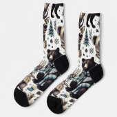 ヴィンテージの動物のパターン ソックス (左)