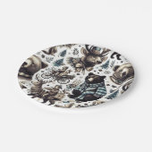 ヴィンテージの動物のパターン ペーパープレート (アングル)