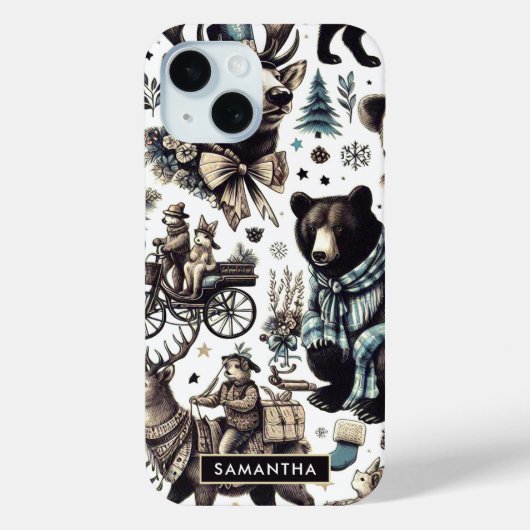 ヴィンテージの動物のパターン Case-Mate iPhoneケース (裏面)