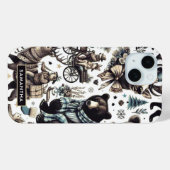 ヴィンテージの動物のパターン Case-Mate iPhoneケース (裏面 (横))
