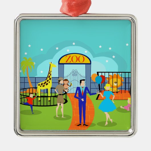 ヴィンテージの動物園のクリスマスのオーナメント メタルオーナメント (正面)