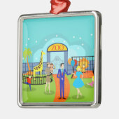 ヴィンテージの動物園のクリスマスのオーナメント メタルオーナメント (左)