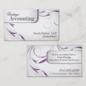 ヴィンテージの勘定簿記の渦巻の名刺 名刺 (正面/裏面)