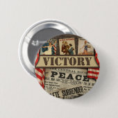 ヴィンテージの勝利及び平和WWIIボタン 缶バッジ (正面&裏面)