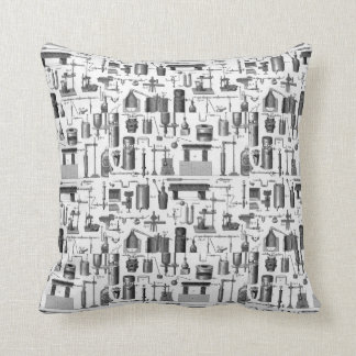 ヴィンテージの化学器具のイラストレーション クッション