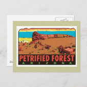 ヴィンテージの化石森林のアリゾナAZの州のラベル ポストカード (正面/裏面)