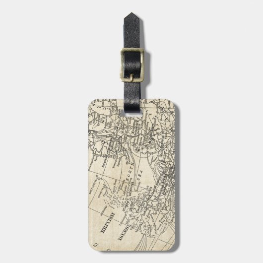 ヴィンテージの北海の地図のイギリス諸島のイギリス地域 ラゲッジタグ (正面縦)