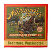 ヴィンテージの北西りんごのカシミヤ織の木枠のラベルのタイル タイル (正面)