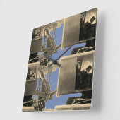 ヴィンテージの北西クレーン重い装置 スクエア壁時計 (傾斜)