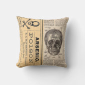 ヴィンテージの医学のスカルの毒解剖学の枕 クッション (正面)