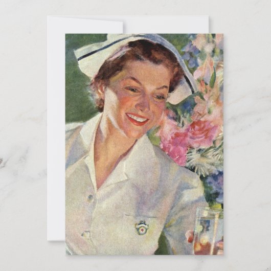 ヴィンテージの医療、ユニフォームの幸せな看護師 (正面)