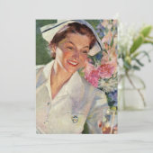 ヴィンテージの医療、ユニフォームの幸せな看護師 (スタンド正面)