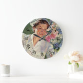 ヴィンテージの医療、制服の看護師さん ラージ壁時計 (ホーム)