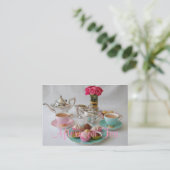 ヴィンテージの午後のお茶のカスタマイズ可能な名刺 名刺 (スタンド正面)