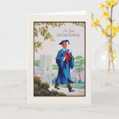 ヴィンテージの卒業の挨拶状 カード (黄色い花)