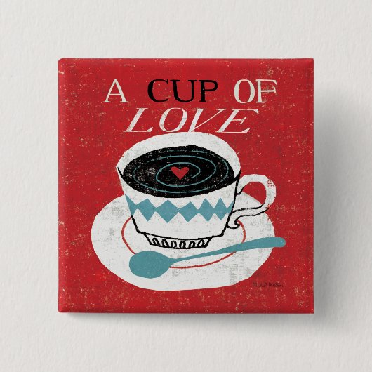 ヴィンテージの卓上-コーヒー 缶バッジ (正面)