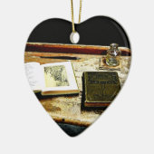 ヴィンテージの卓上-学生の机 セラミックオーナメント (左)