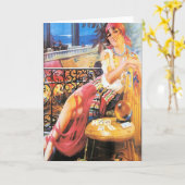 ヴィンテージの占い師カード カード (黄色い花)