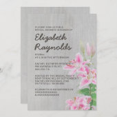 ヴィンテージの占星家ユリのブライダルシャワー招待状 招待状 (正面/裏面)