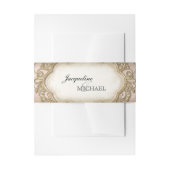 ヴィンテージの占星家ユリの赤面のレースの金ゴールドフレーム 招待状ベリーバンド (正面例)