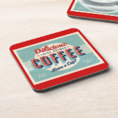 ヴィンテージの印-新しい醸造されたコーヒー コースター (左側)