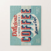 ヴィンテージの印-新しい醸造されたコーヒー ジグソーパズル (縦)