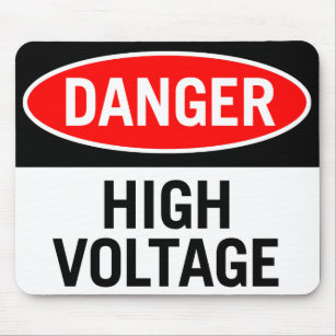 ヴィンテージの危険性の「高電圧」記号 マウスパッド