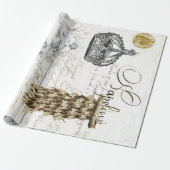 ヴィンテージの原稿の蜂の包装紙 ラッピングペーパー (アンロールド)