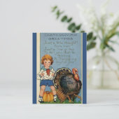 ヴィンテージの友人のための今の子のトルコ感謝祭 ポストカード (スタンド正面)