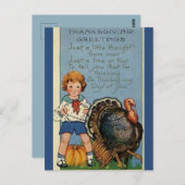 ヴィンテージの友人のための今の子のトルコ感謝祭 ポストカード (正面/裏面)