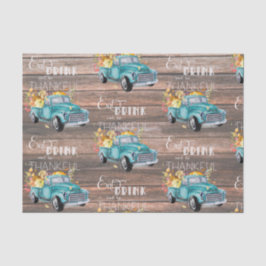 ヴィンテージの収穫のトラック|の秋のティッシュペーパー 薄葉紙