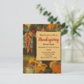 ヴィンテージの収穫の感謝祭の夕食の招待状 招待状 (スタンド正面)