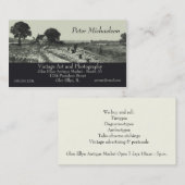 ヴィンテージの収穫場面エッチングの名刺 名刺 (正面/裏面)