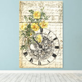 ヴィンテージの受信とフローラ キャンバスプリント (インサイチュ (ウッドフロア))