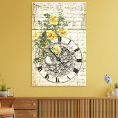 ヴィンテージの受信とフローラ キャンバスプリント (インサイチュ (リビング))